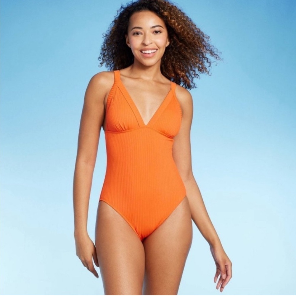 Women’s Plunge Neck Full Coverage One-Piece  Swimsuit Shade &Shore X-Small (0-2)